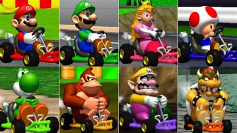 Mario Kart 64 Hd All Playable Characters Youtube