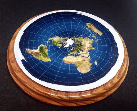 Flat Earth Model Azimuthal Equidistant Projection Map Ash Etsy