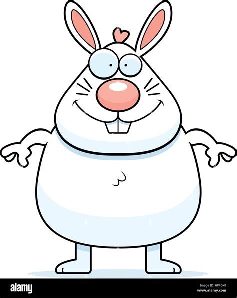 Cartoon Illustration Fat Rabbit Smiling Hi Res Stock Photography And