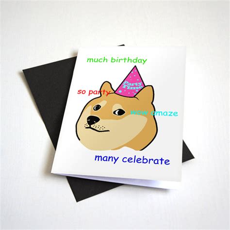 Party Time Doge Meme Birthday Card Nostalgia Collect