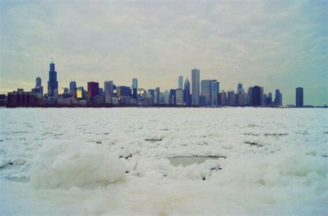 Chiberia Frozen Lake Michigan Chicago Skyline Travel Photography