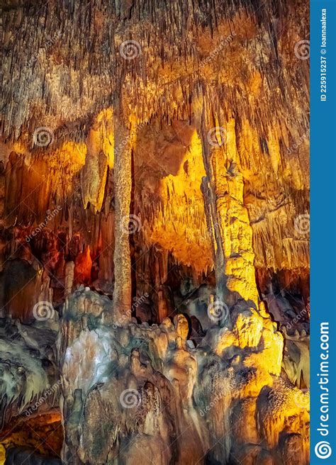Natural Stone Pattern Of Mineral Formations Underground Many