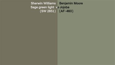 Sherwin Williams Sage Green Light Sw 2851 Vs Benjamin Moore Jojoba