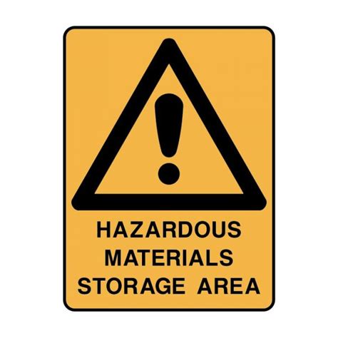 Warning Sign Hazardous Materials Storage Area Metal H Mm X W Mm