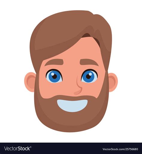 Man With Beard Avatar Cartoon Character Profile Vector Image