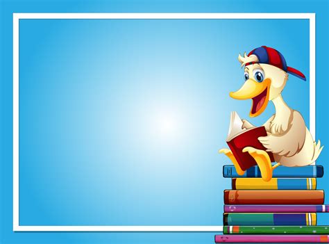 Frame Template With Duck Reading Book 433507 Vector Art At Vecteezy