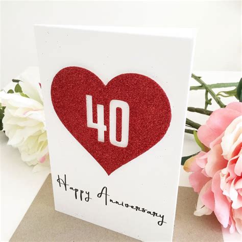 40th Wedding Anniversary Card 40th Anniversary Card Mum And Etsy
