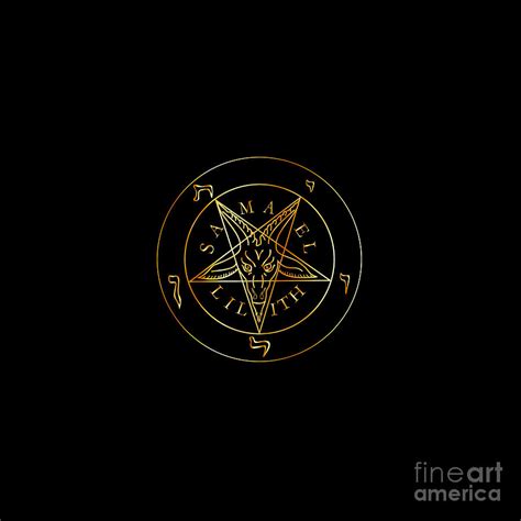 Wiccan Symbol Golden Sigil Of Baphomet Satanic God Occult Symbol