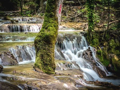 Mountain Waterfall On Hike Path Stock Image Image Of River Nerei