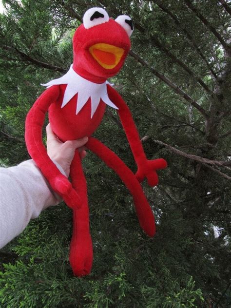 Red Kermit Frog Doll Muppet Animal Softie Toy Animal By Mouhoxlab