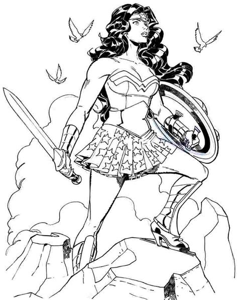 Coloriage Wonder Woman 74655 Super héros Dessin à colorier