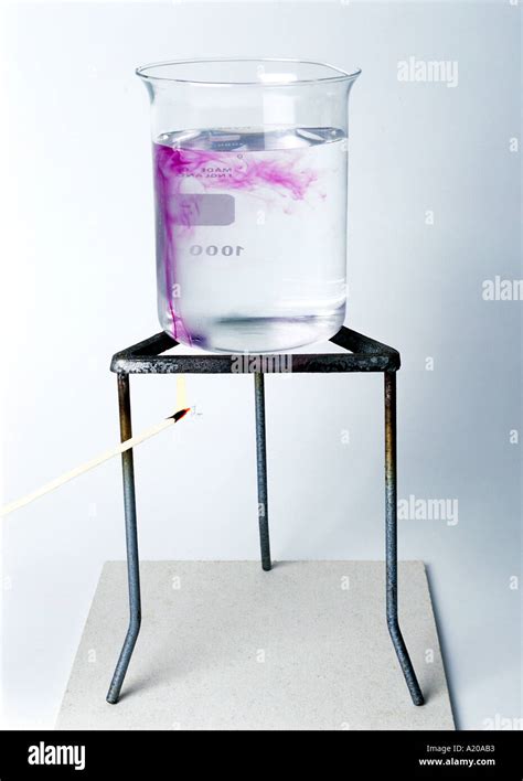 Convection Currents In A Beaker Of Water Being Heated By A Burning