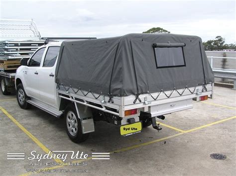 Custom Canvas Cover To Suit Hilux Dual Cab Front Clear Window Rear