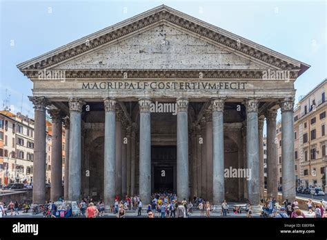 Entrance Of The Pantheon Rome Italy Stock Photo Alamy