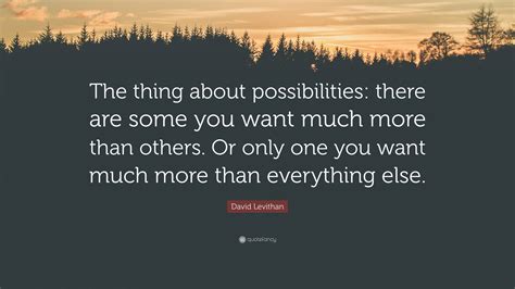 David Levithan Quote The Thing About Possibilities There Are Some
