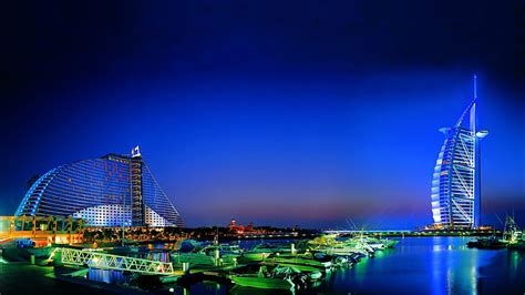 Hd Wallpaper Night In Dubai City At Night United Arab Emirates Hd