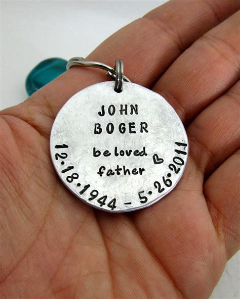 Personalized Keychain Hand Stamped Remembrance Key Chain Etsy