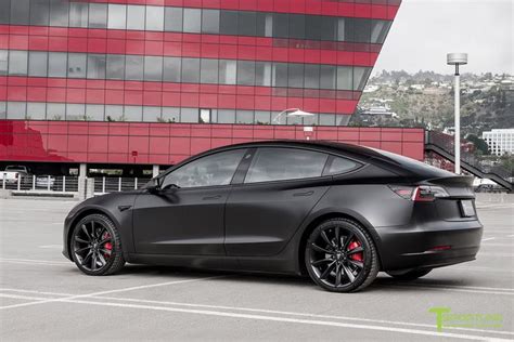 All Satin Black Performance Model 3 With 20 Tst T Sportline Tesla