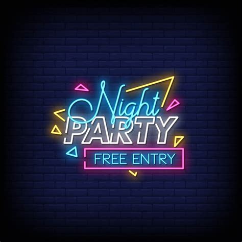 Premium Vector Night Party Neon Signs Style Text