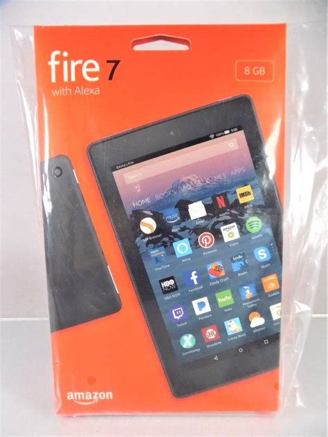 New In Box~amazon Fire 7 With Alexa~black~8 Gb Tablete Reader~7th