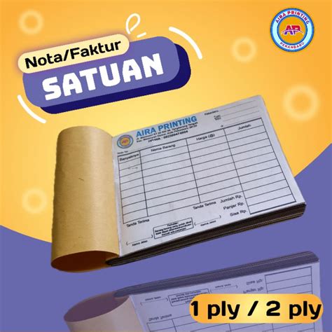 Jual Cetak Nota Bon Faktur Surat Jalan Kwitansi Custom Ply Dan Ply