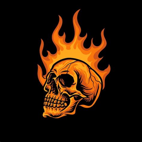 Premium Vector Skull Fire Vector Illustration