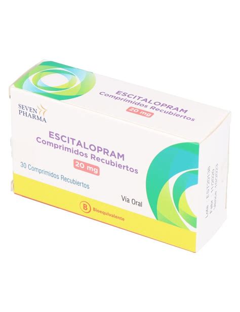 Escitalopram 20 Mg 30 Comprimidos Recubiertos Bioequivalente Seven Pharma