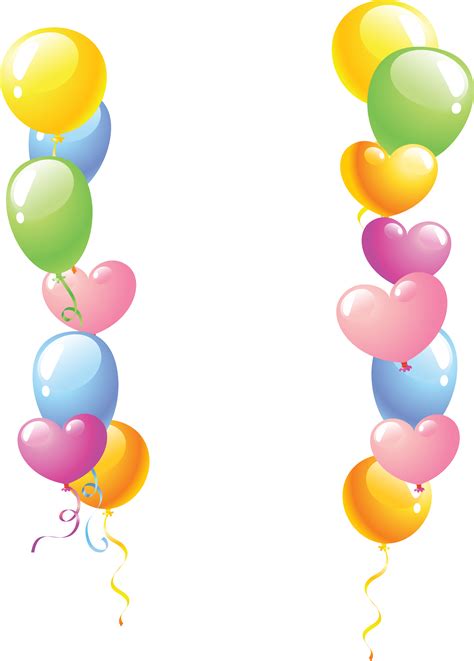 Balloon Heart Color Balloon Border Png Download 25013489 Free