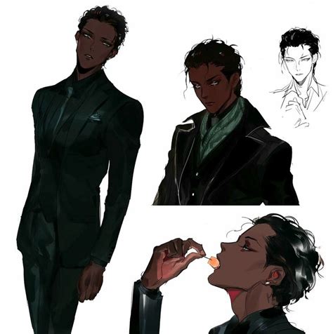Pin By Wiktoria On Drawing Black Anime Guy Concept Art Characters