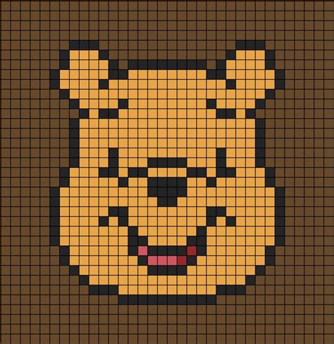 A Pixel Art Template Of Winnie The Pooh S Face Graph Crochet Stitch