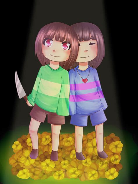 Chara And Frisk By Maniakkuchan On Deviantart