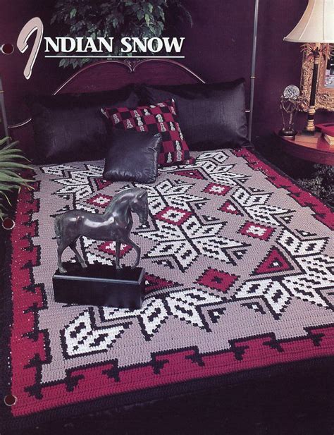 Crochet Indian Afghan Pattern Details About Indian Snow Afghan Annie