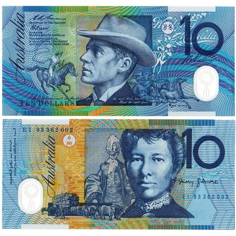 1993 Banknote Polymer Australia 10 Dollars Banjo Gilmore P52a