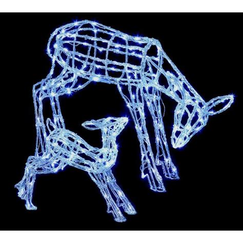 230 Led Cool White Mother And Fawn Acrylic Reindeer