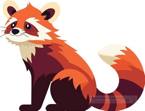 Red Panda Clipart Red Panda Sits Side View Clip Art