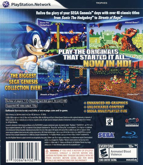 Sonics Ultimate Genesis Collection Playstation3 On Playstation3 Game