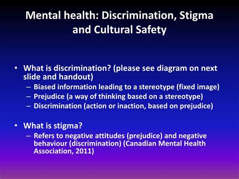 Ppt Mental Health Discrimination Stigma And Cultural Safety