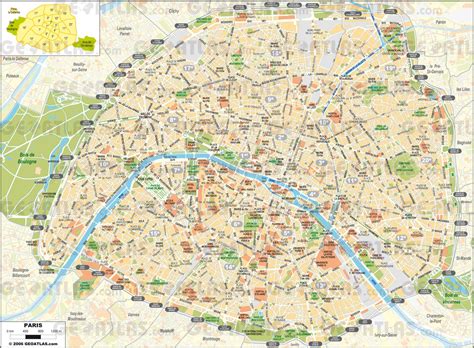 Strade Di Parigi Sulla Mappa Mappa Di Strade Di Parigi Francia