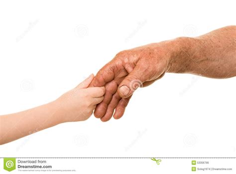 Child And Old Man Hand Stock Photo Image Of Help Friendship 53356766