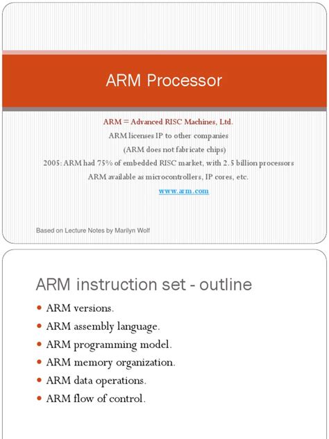 An Overview Of The Arm Processor Architecture Pdf Arm Architecture
