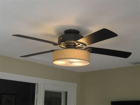 The flush mount design is perfect for rooms with low ceilings and the integrated led light kit offers versatile lighting options. Low Profile Linen Drum Shade Light Kit for Ceiling Fan - S ...