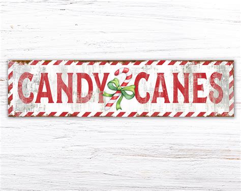 Candy Canes Rustic Christmas Sign Vintage Primitive Festive Etsy
