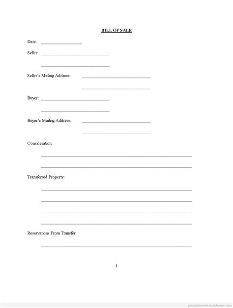 Printable As Is Form