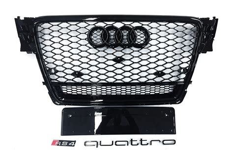 grill rs4 look schwarz quattro audi a4 s4 b8 2007 2012 rs kühlergrill s line