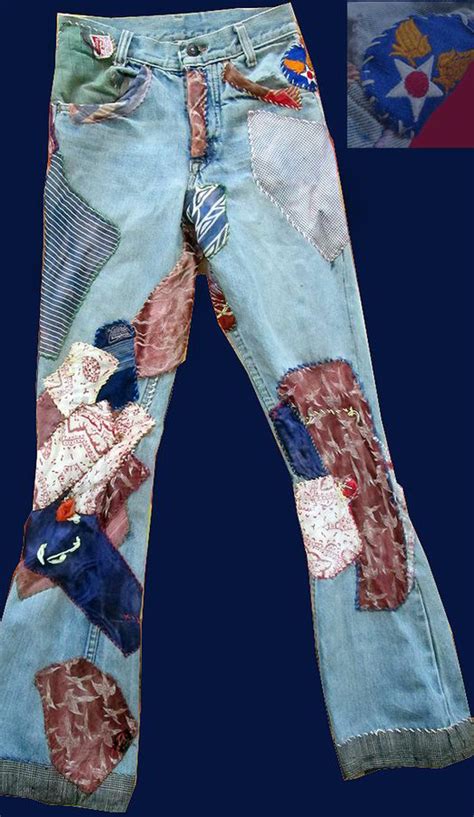 Draft Dodger Blues 1960s Hippie Patched Denim Jeans Collectors Weekly