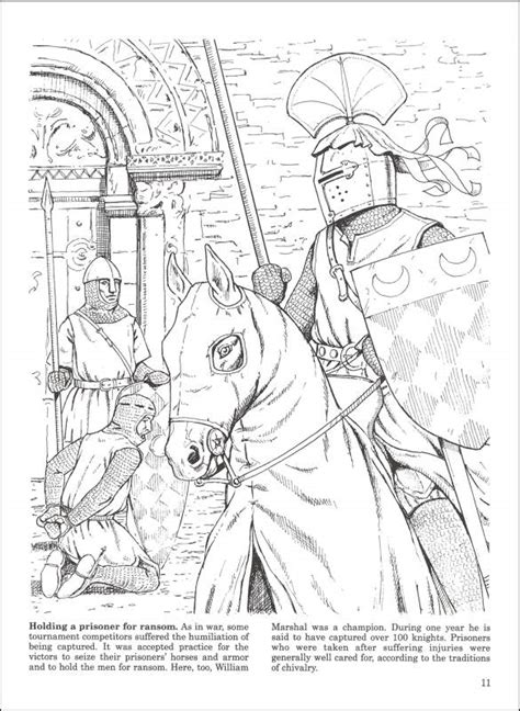 Medieval Jousts And Tournaments Coloring Book Dover