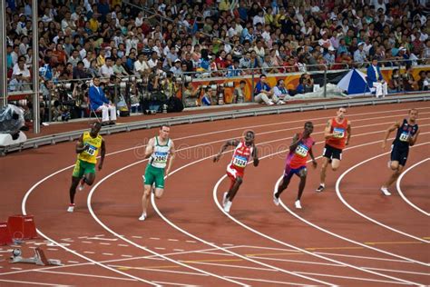 Athletes Run Race In Mens 220m Sprint Editorial Stock Photo Image Of