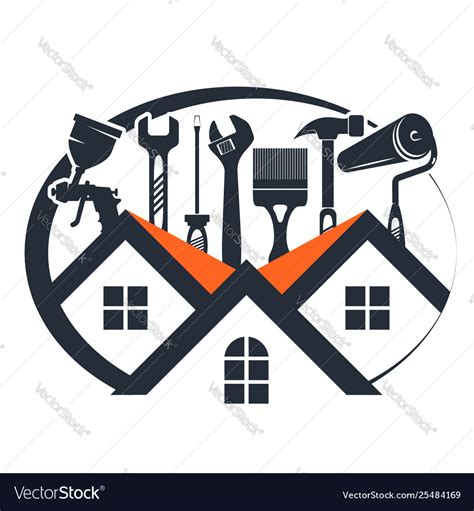 Repair And Maintenance House With A Tool Vector Image