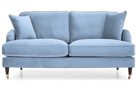 Rupert Sky Blue Velvet 2 Seater Sofa Furnitureinstore