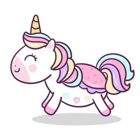 Cute Unicorn Vector Pony Cartoon Pastel Color Kawaii Animal Nursery